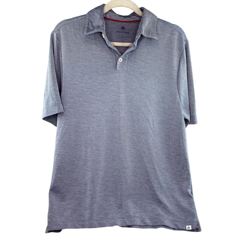 Rainforest Mens Gray Casual Polo Shirt Size Small